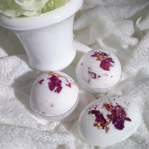 PEONY COCONUT LAVENDER ROSEMARY TEA ROSE BATH SOAP & BATH BOMBS 6-Pc Set NWT - Picture 2 of 5
